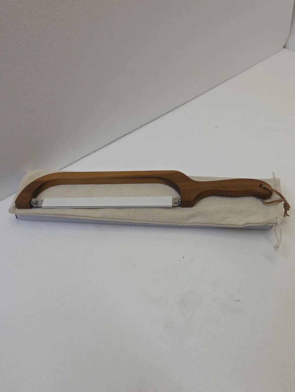 Wood Handle Bread Knife in Brown